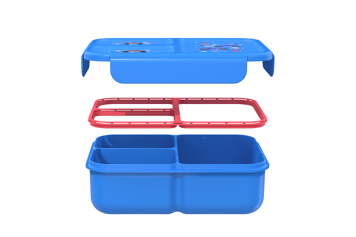 Leak-proof Box Salad Container - 3 Compartments, Dressing